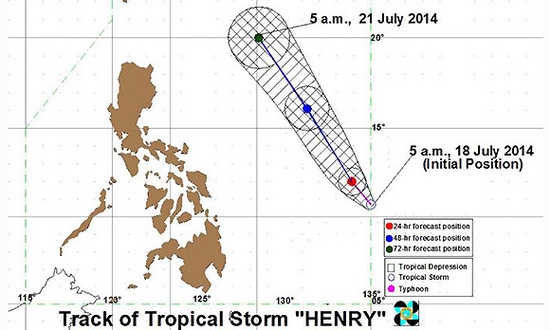 Track of Tropical Storm Matmo (Henry)
